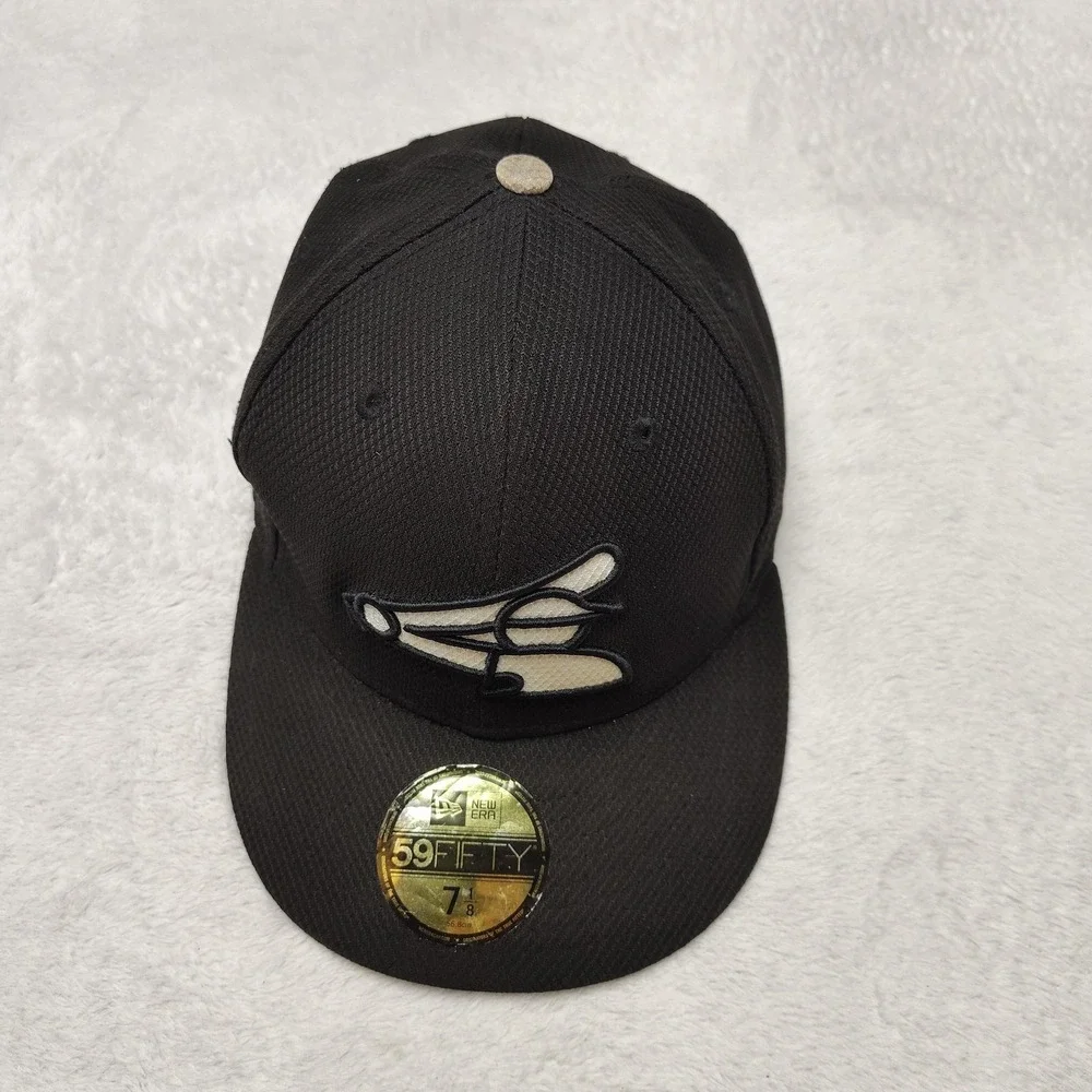 Chicago White Sox New Era Hat Cap Fitted Mens 7 1/8‎ Black 59FIFTY Polyester MLB